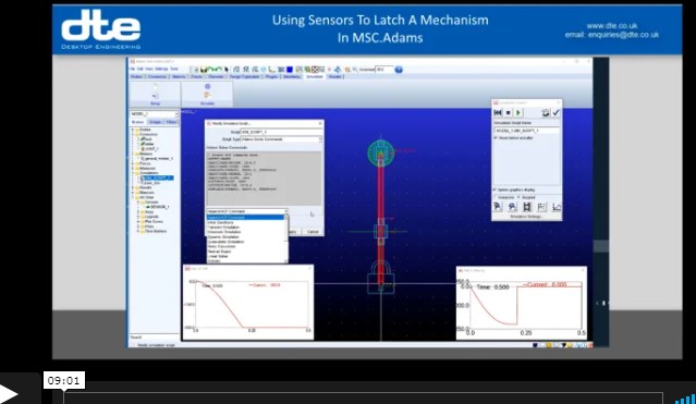 MSC Software Adams - using sensors to latch a mechanism